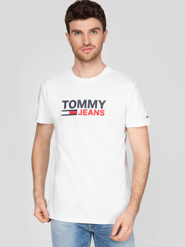Tommy Jeans T-Shirt Homem Corp Tommy Jeans Branco