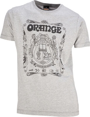 Orange T-Shirt Crest Grey M