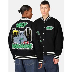 Obey Roll Call Varsityjacka Unisex S Svart