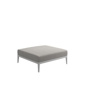 Gloster - Grid Ottoman, Frame White, Kat.B Blend Linen - Beige - Utomhuspallar Och Puffar