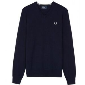 FRED PERRY Classic V Neck Sweater Dark Carbon (XS)