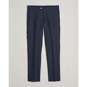 Oscar Jacobson Denz Linen Trousers Navy