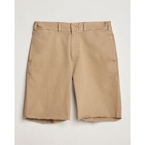 BEAMS PLUS Cut Off Twill Cotton Shorts Beige