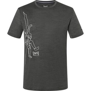 super.natural Men's Climbing Line Tee Pirate Grey Melange/Feather Grey L, Pirate Grey Melange/Feather Grey