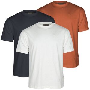 Pinewood 3-Pack T-Shirt Herr - Vit/blå/orange (Storlek: S)