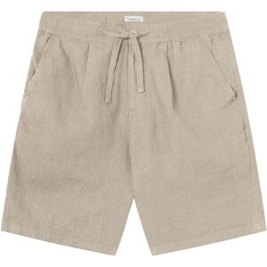 Knowledge Cotton Loose Linen Shorts Herr, M, Light feather gray