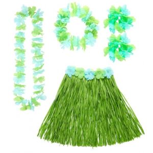 Hawaii kjol och krans grön