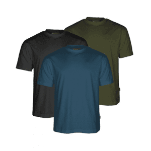 Pinewood T-Shirt 5447 3-pack (Färg: Blå/Mossgrön/Svart, Storlek: Medium)