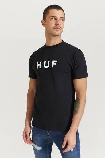 Huf T-Shirt Essentials Og Logo S/s Tee Svart  Male Svart