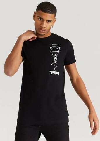 Philipp Plein T-Shirt Round Neck Ss Skeleton Svart  Male Svart