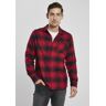 UC Men Oversized Plaid Grunge Shirt Black/red Tmavočervená M