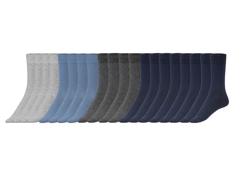 LIVERGY® Pánske ponožky, 20 párov (39/42, modrá/sivá)