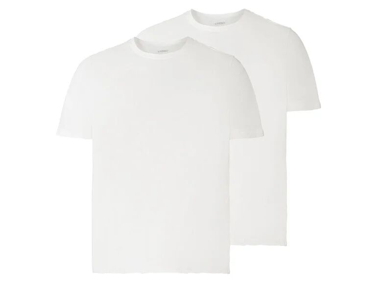 LIVERGY® Pánske bavlnené tričko XXL, 2 kusy (3XL (64/66), biela)