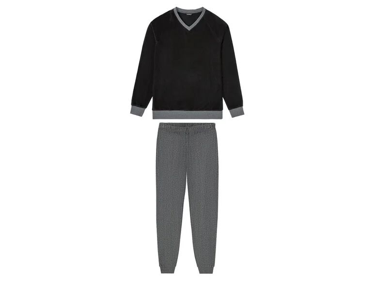 LIVERGY® Pánske pyžamo (S (44/46), čierna/sivá)