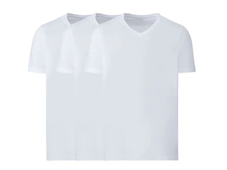 LIVERGY® Pánske tričko, 3 kusy (S (44/46), výstrih v tvare „V“)