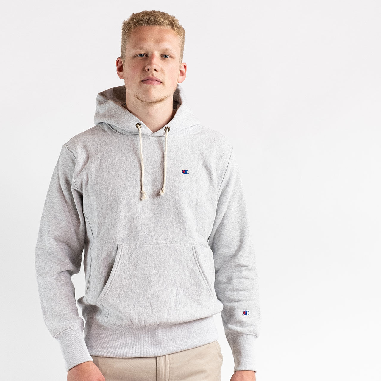 CHAMPION Šedá mikina Hooded Sweatshirt – S