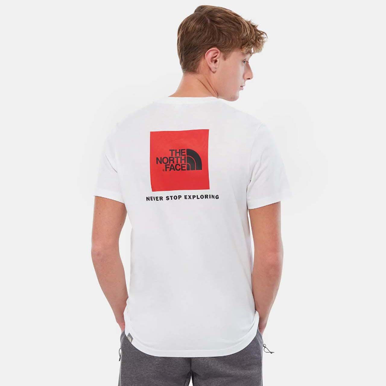 THE NORTH FACE Biele tričko S/S Red Box Tee – XL