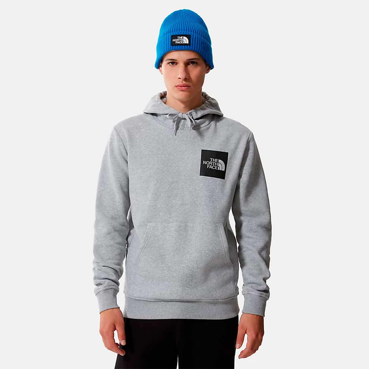 THE NORTH FACE Šedá mikina s kapucňou Fine Hoodie – M