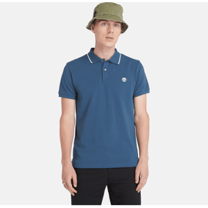 Timberland - Millers River Print-Collar Polo Shirt for Men in Blue, Man, Blue, Size: XXL