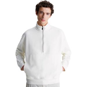 Calvin Klein Mens Relaxed Zip Sweatshirt - Egret - S