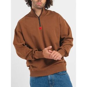 HUGO Mens Rust Copper Durty Half Zip Sweatshirt - Male - Brown