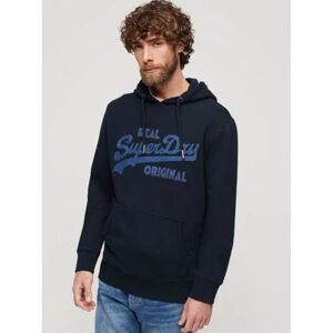 Superdry Mens Eclipse Navy Embroidered Vintage Logo Hoodie - Male - Navy