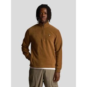 Lyle and Scott Mens Camel Bronze Fleece Quarter Zip Sweatshirt - Male - Orange