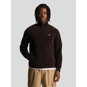 Lyle and Scott Mens Jet Black Fleece Quarter Zip Sweatshirt - Male - Black