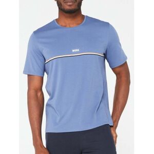 BOSS Mens Open Blue Stretch Cotton Pyjama T-Shirt - Male - Blue