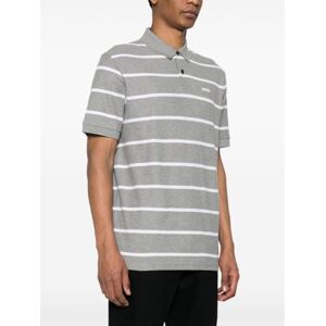 BOSS Mens Light Pastel Grey PalesStripe Polo Shirt - Male - Grey