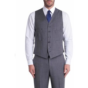 Jeff Banks Grey Pick and Pick Regular Fit Waistcoat 46R Grey Mens