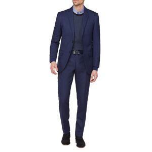 Jeff Banks Airforce Blue Check Wool Blend Regular Fit Travel Suit Trouser 42R Blue Mens