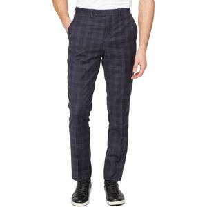 Stvdio by Jeff Banks Navy & Rust Grid Check Wool Blend Suit Trouser 40R Navy Mens