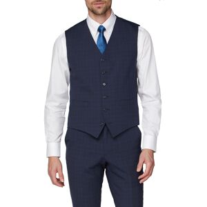 Stvdio by Jeff Banks Navy Check Performance Tailored Fit Waistcoat 38R Navy Mens