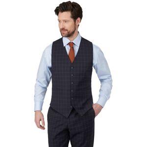 Jeff Banks Navy Check Travel Waistcoat 38R Navy Mens