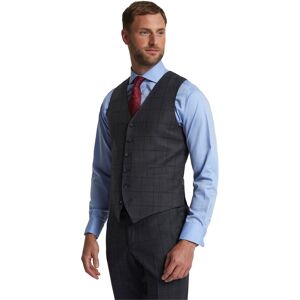 Jeff Banks Charcoal Check Travel Waistcoat 38R Charcoal Mens