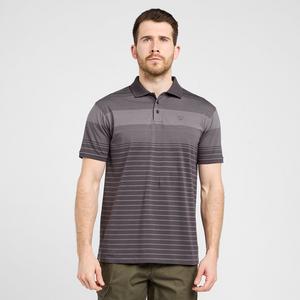 Brasher Men's Striped Polo Shirt, Grey  - Grey - Size: 2X-Large