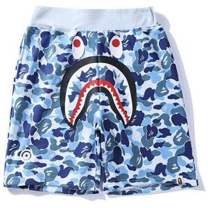 Unbranded (Blue, M) Summer casual camouflage shark head print shorts youth