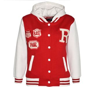 a2zkids (11-12 Years, Red) Girls Boys Baseball R Fashion Jacket Varsity Hoodie