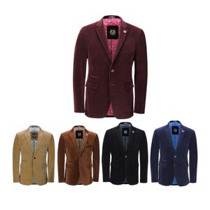 Xposed (50, Cream) MATTHEW - Mens Soft Corduroy Blazer Coat Vintage Retro Tailored Suit