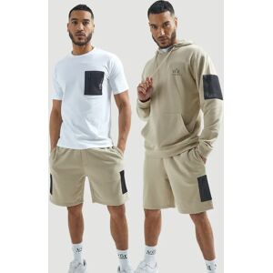 Voi London Lincolne Street Hoodie, T-Shirt & Shorts Set - White/Beige - Small - male