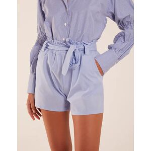 Blue Vanilla Belted Shorts - S / Light Blue -