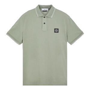 Stone Island - Green Contrast Trims Cotton Blend Polo Shirt - Size: Medium - green - Size: Medium