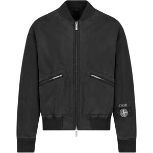 Pre Prder: Dior X Stone Island - Silk Mix Garment Dye Bomber - Size: 48 - black - Size: 48