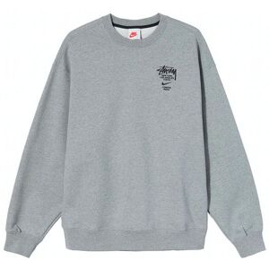 Nike X Stussy International Crewneck Sweatshirt Heather Grey - Size: Small - grey - Size: Small