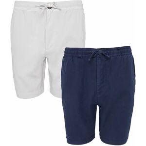 Threadbare Men's Navy & Off White Jogger Style Shorts (2 Pack) - S - Navy & Off White