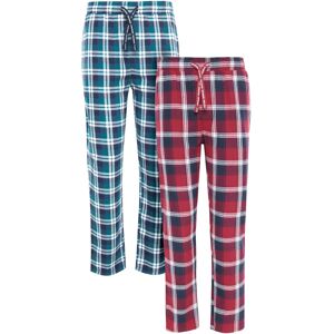 Threadbare Men's Red & Blue Check Flannel Pyjama Bottoms (2 Pack) - XL - Red & Blue