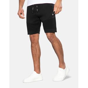Threadbare Men's Black Ribbed Panel Fleece Shorts - XL - Black