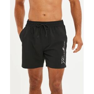 Threadbare Men's Black Handwritten Logo Swim Shorts - XXL - Black