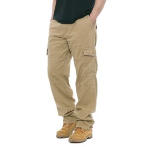 ArmadaDeals Men's Casual Loose Elastic Waist Multi Pocket Trousers, Army yellow / XXL